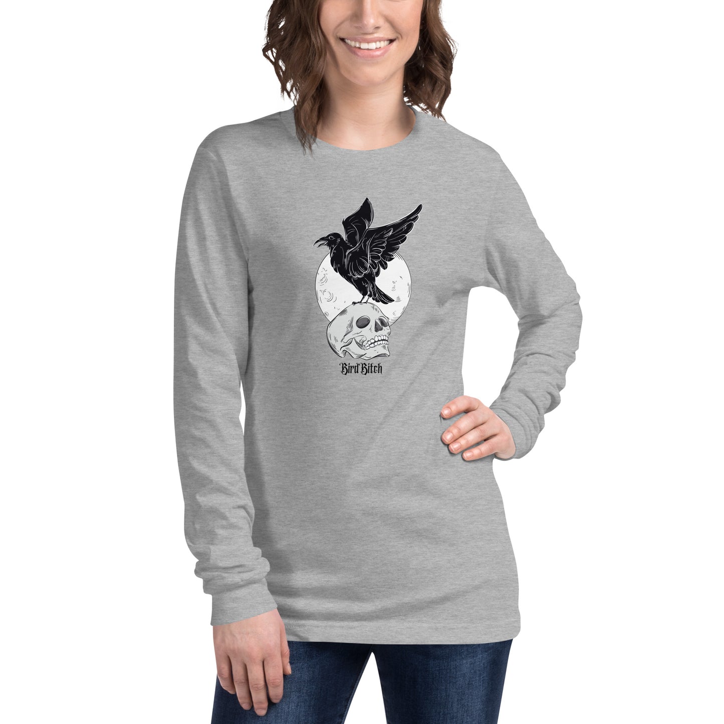 Gothic Bird Bitch Raven Long Sleeve Tee