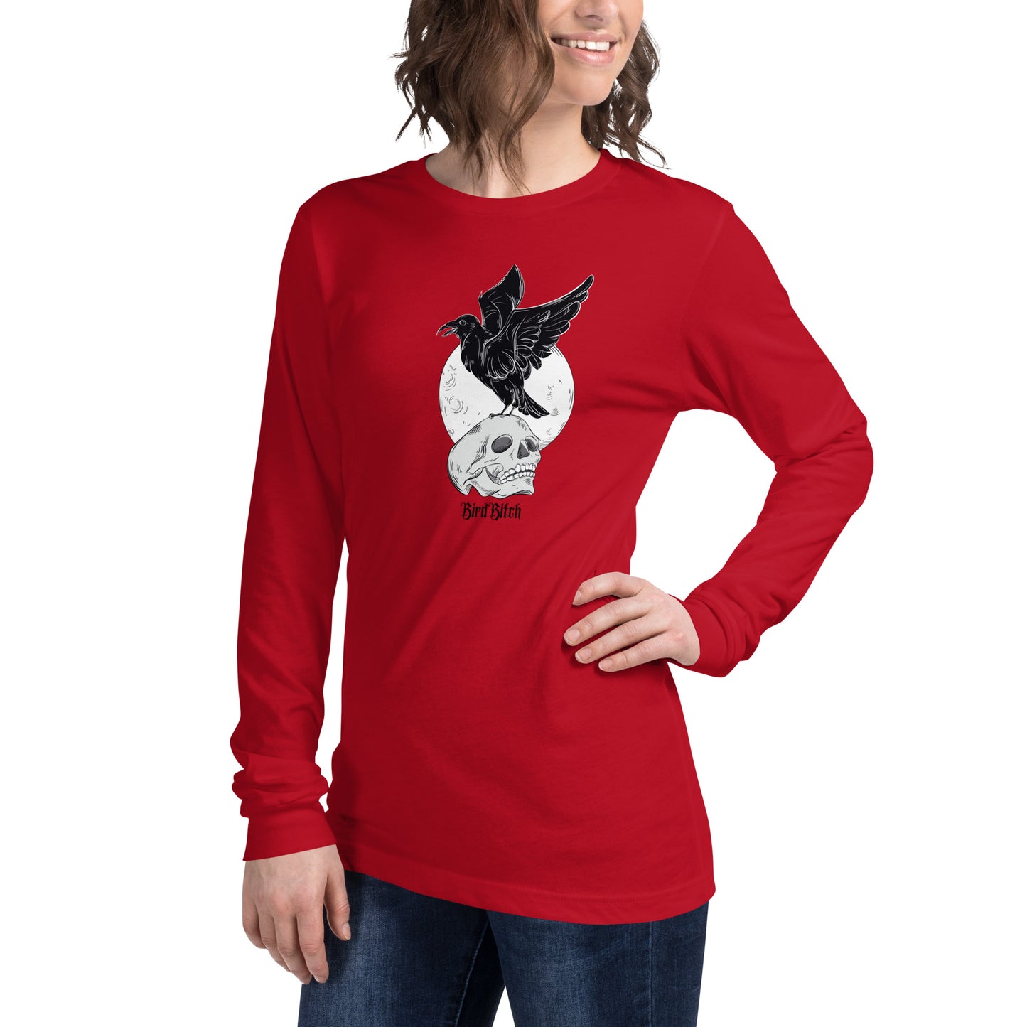 Gothic Bird Bitch Raven Long Sleeve Tee
