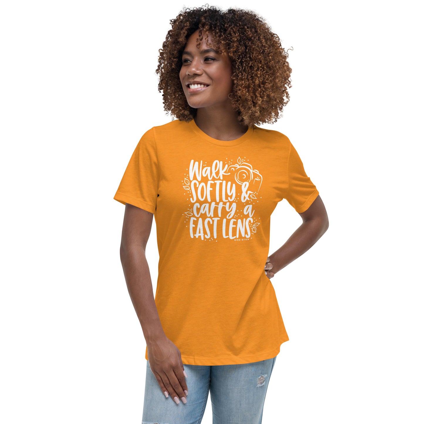 Walk Softly & Carry a Fast Lens, Women's Relaxed T-Shirt