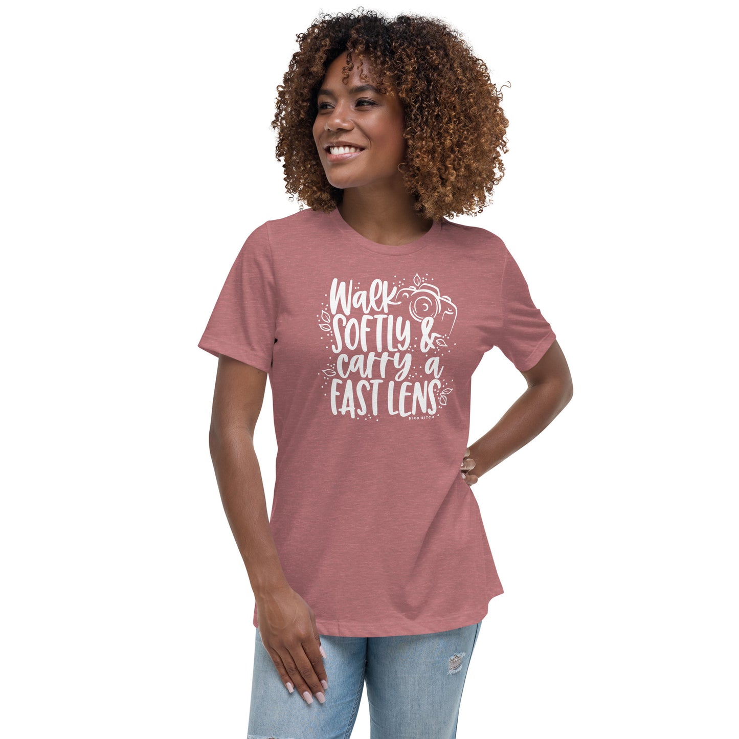 Walk Softly & Carry a Fast Lens, Women's Relaxed T-Shirt