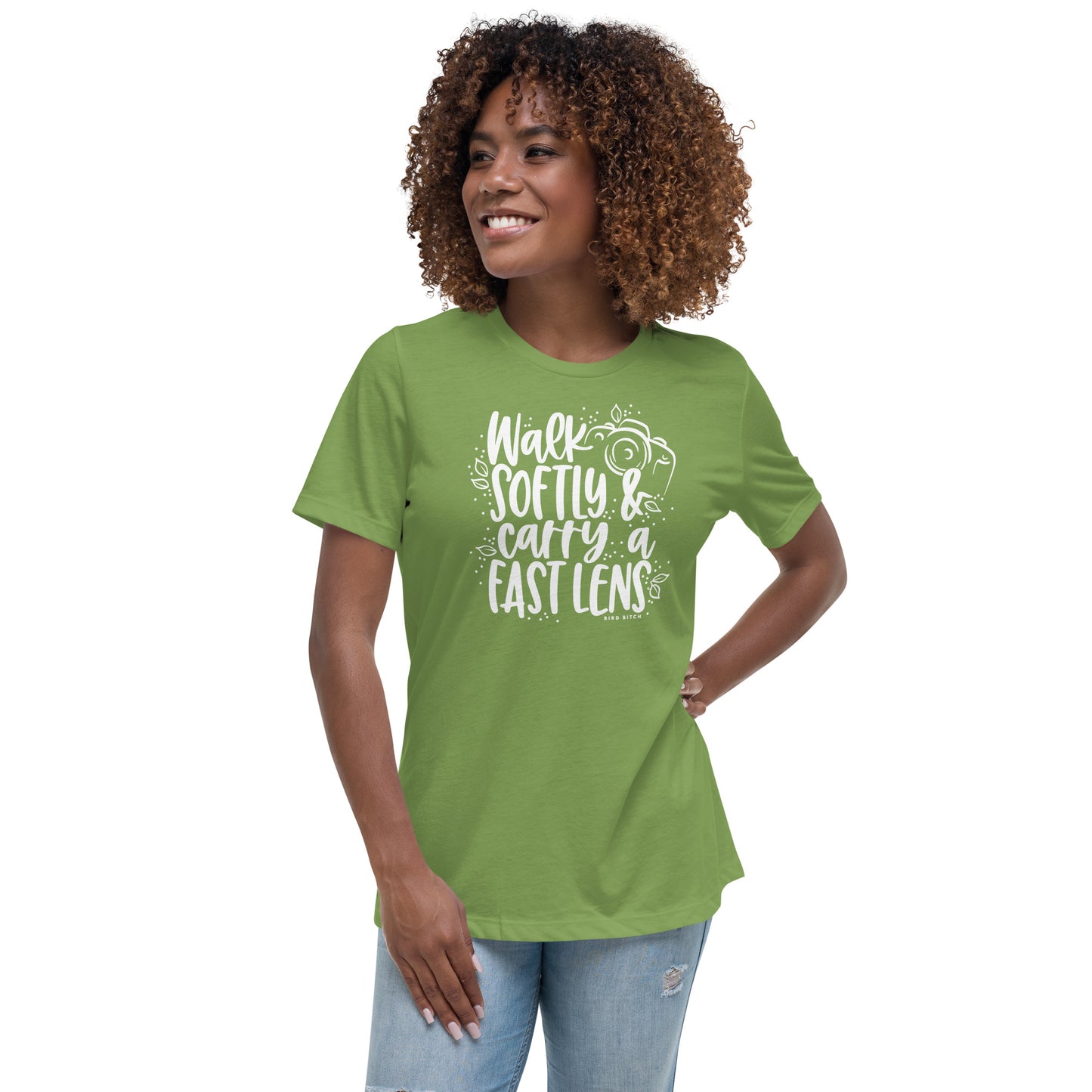 Walk Softly & Carry a Fast Lens, Women's Relaxed T-Shirt