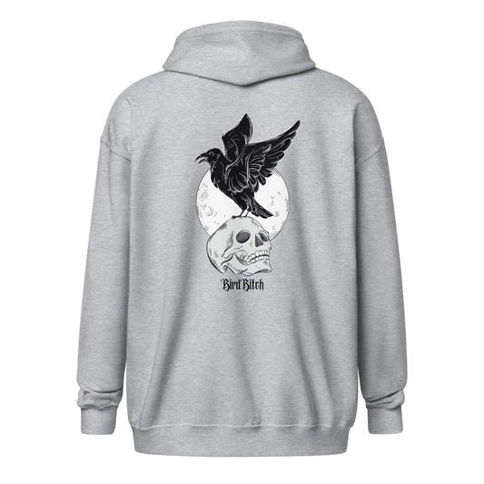 Gothic Bird Bitch Raven Heavy Blend Zip Hoodie