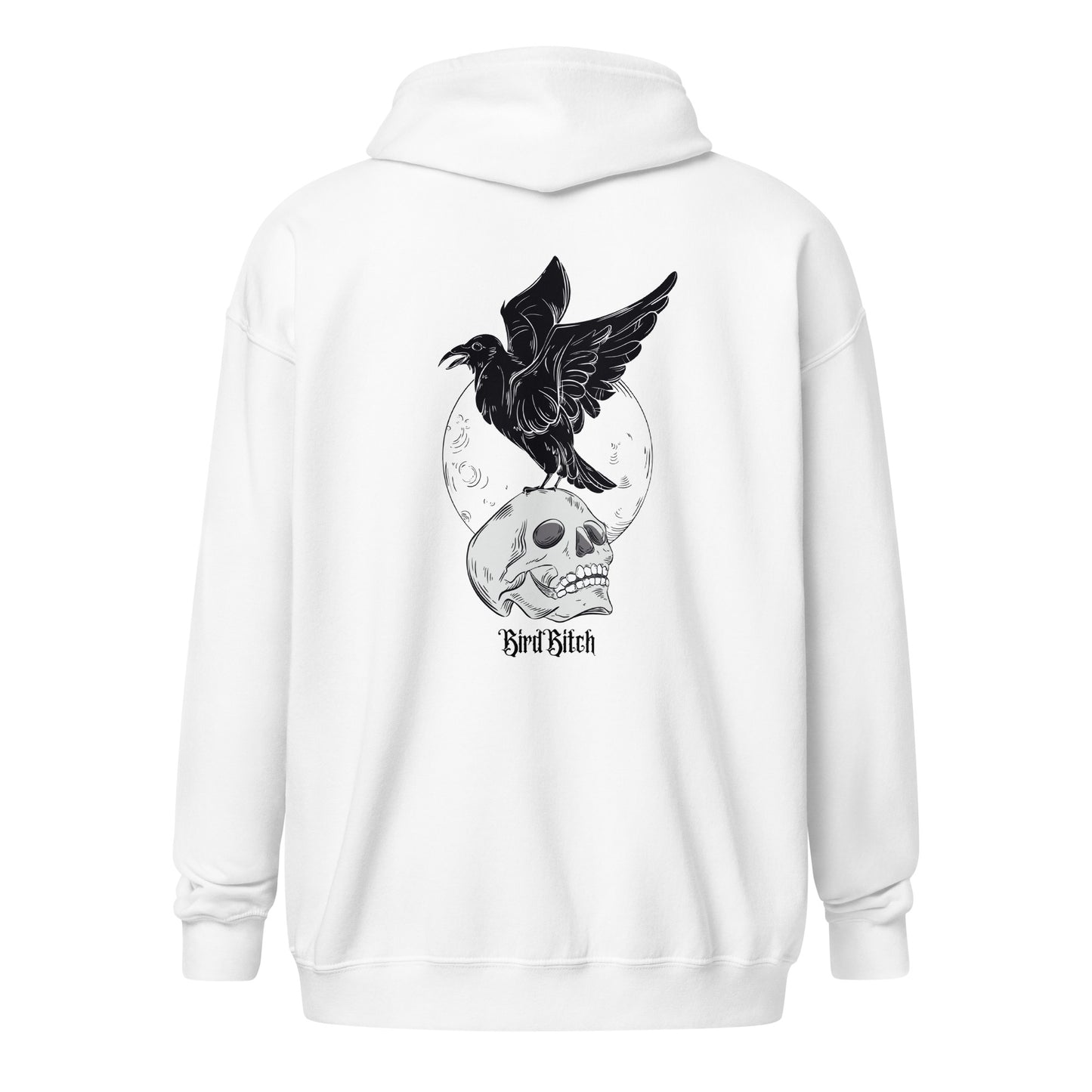 Gothic Bird Bitch Raven Heavy Blend Zip Hoodie