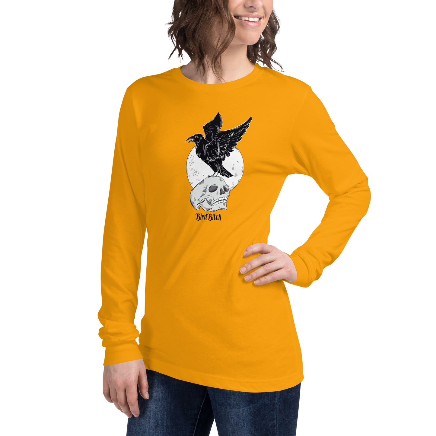 Gothic Bird Bitch Raven Long Sleeve Tee