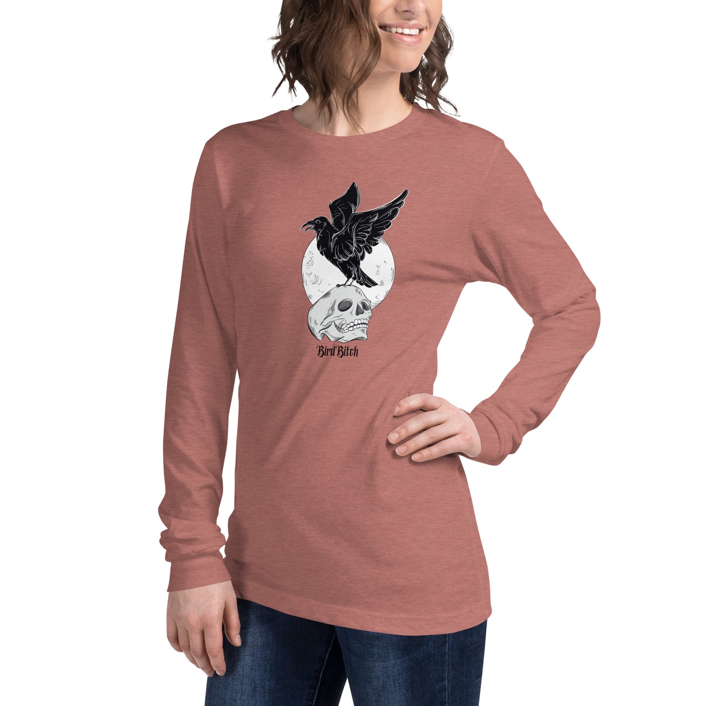 Gothic Bird Bitch Raven Long Sleeve Tee