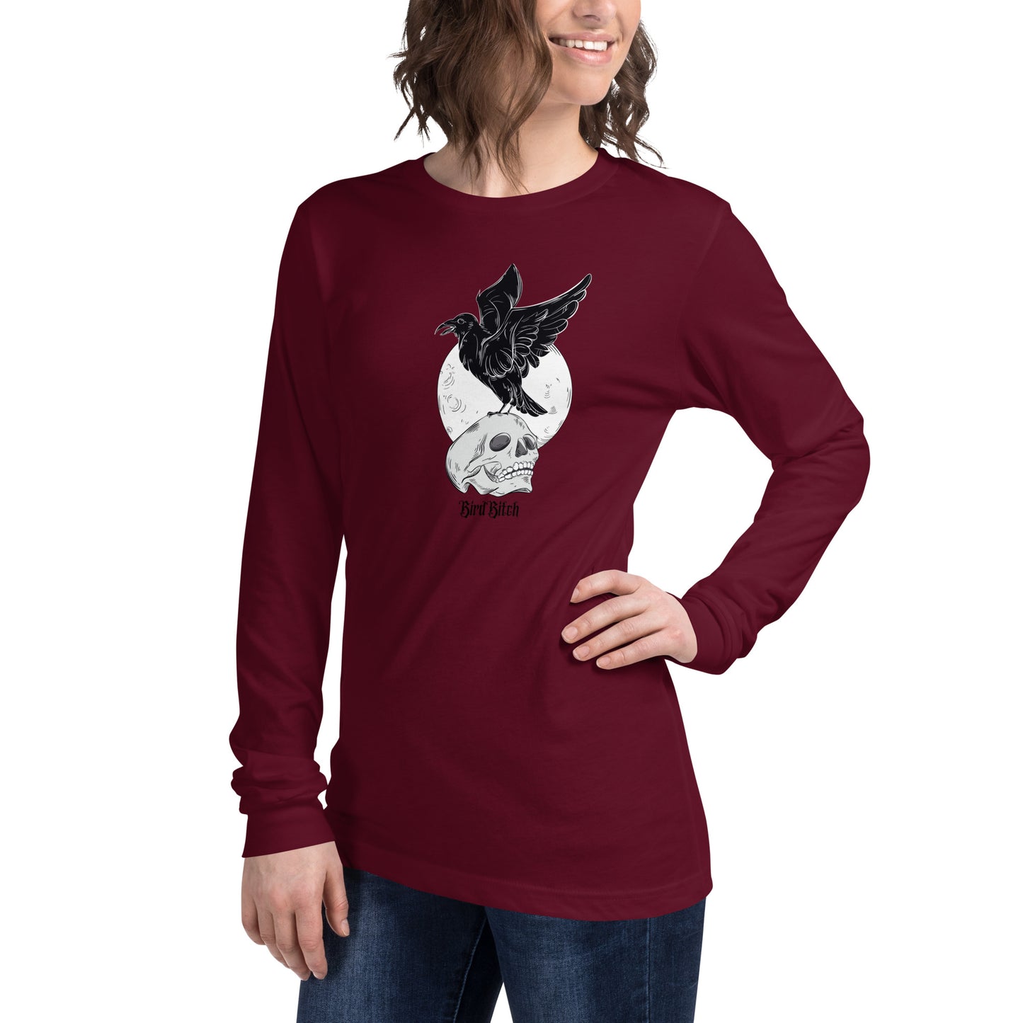 Gothic Bird Bitch Raven Long Sleeve Tee