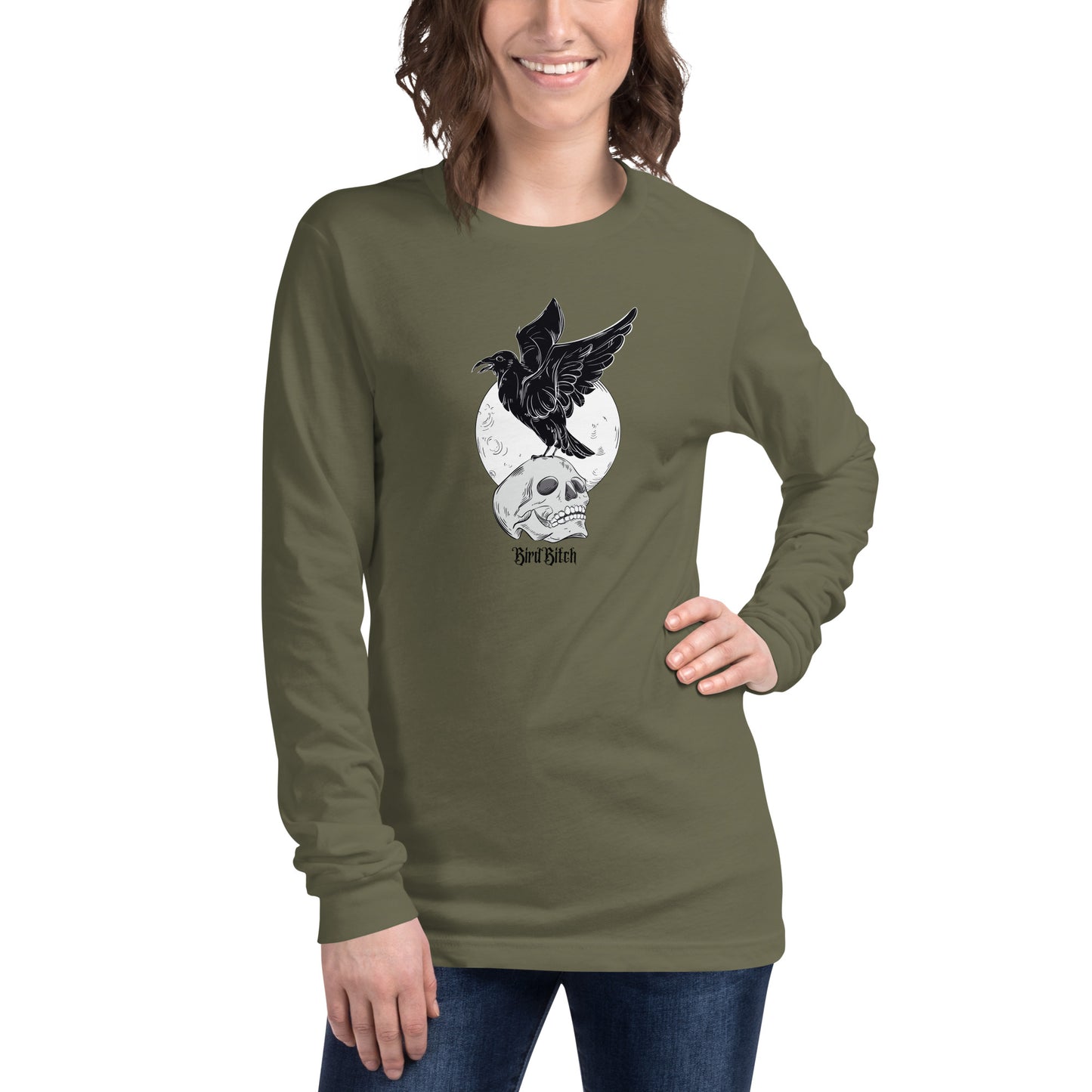 Gothic Bird Bitch Raven Long Sleeve Tee