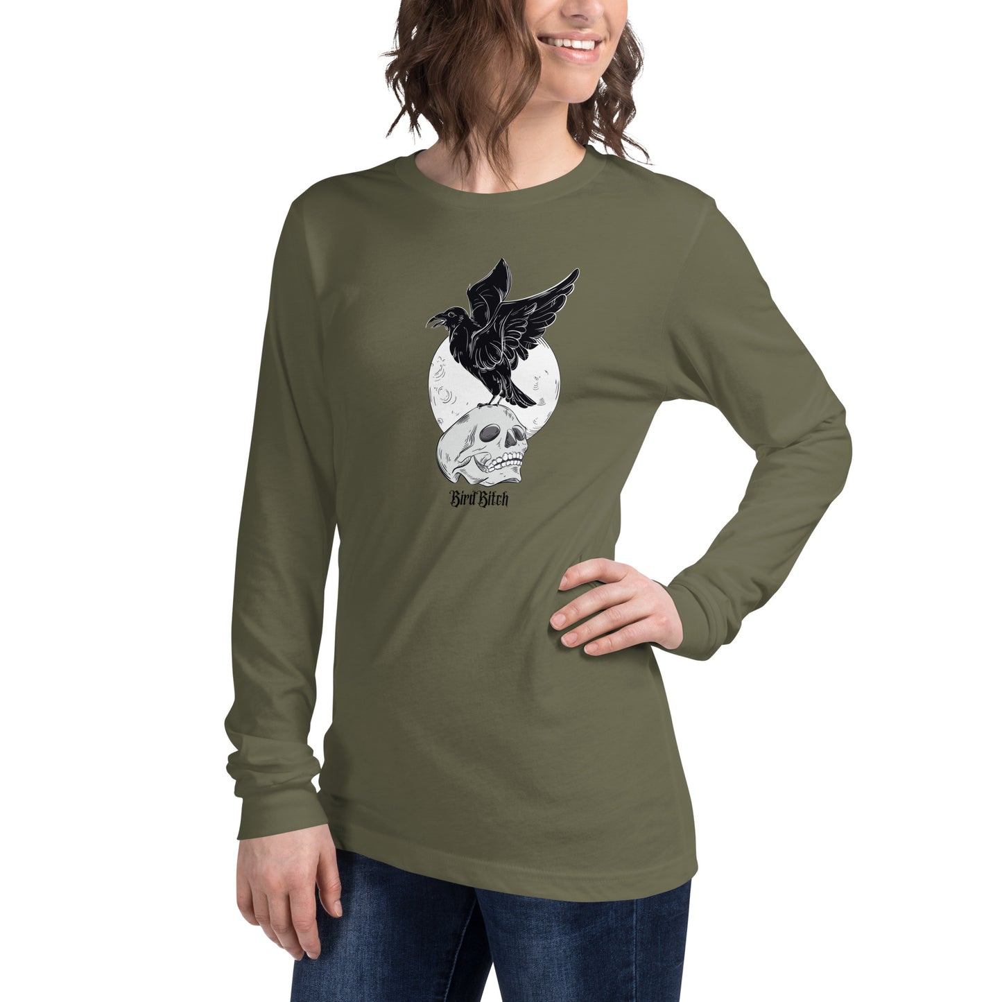 Gothic Bird Bitch Raven Long Sleeve Tee