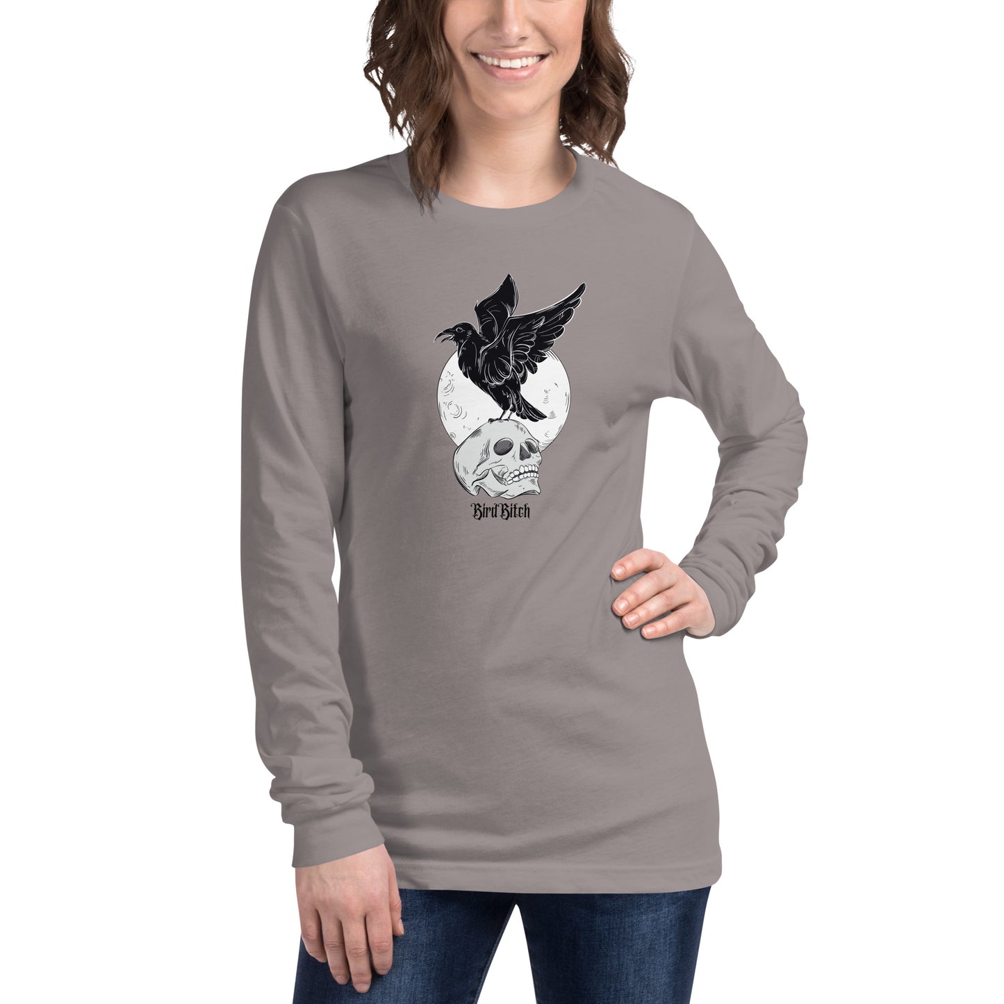 Gothic Bird Bitch Raven Long Sleeve Tee