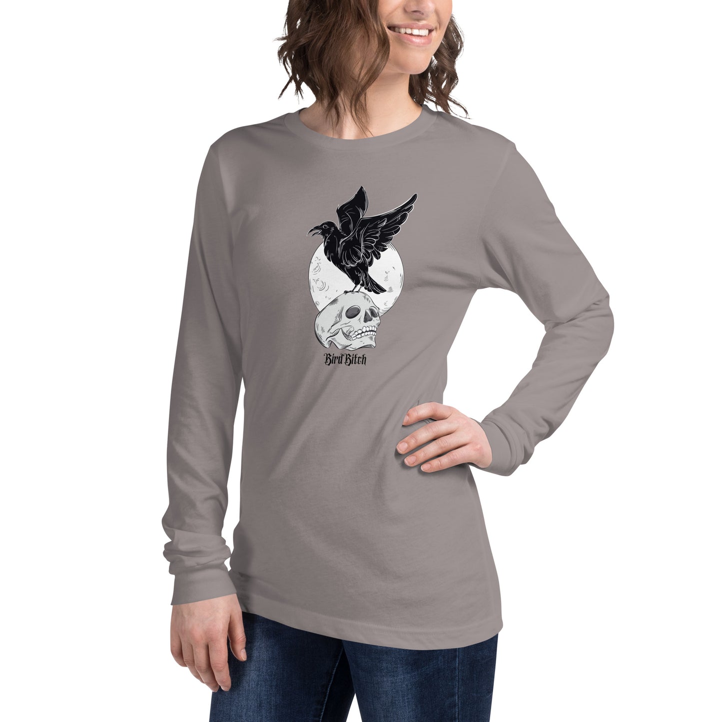 Gothic Bird Bitch Raven Long Sleeve Tee