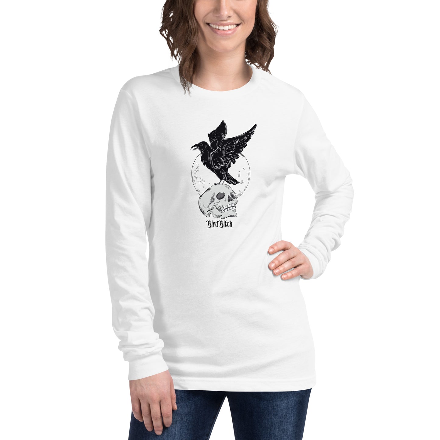 Gothic Bird Bitch Raven Long Sleeve Tee