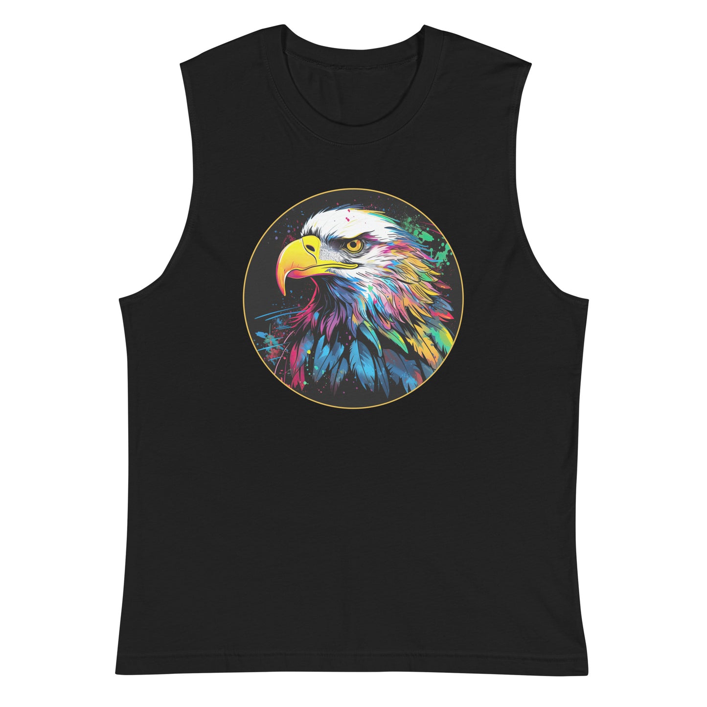 Bald Eagle Watercolor, Women's Black Muscle Shirt