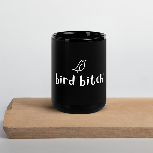 Bird Bitch, Black Glossy Mug