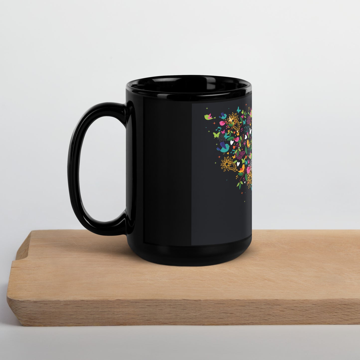 Bird Song, Black Glossy Mug