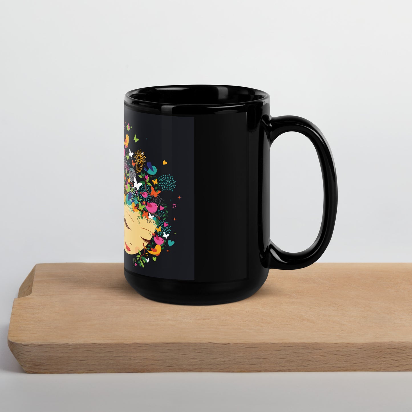 Bird Song, Black Glossy Mug