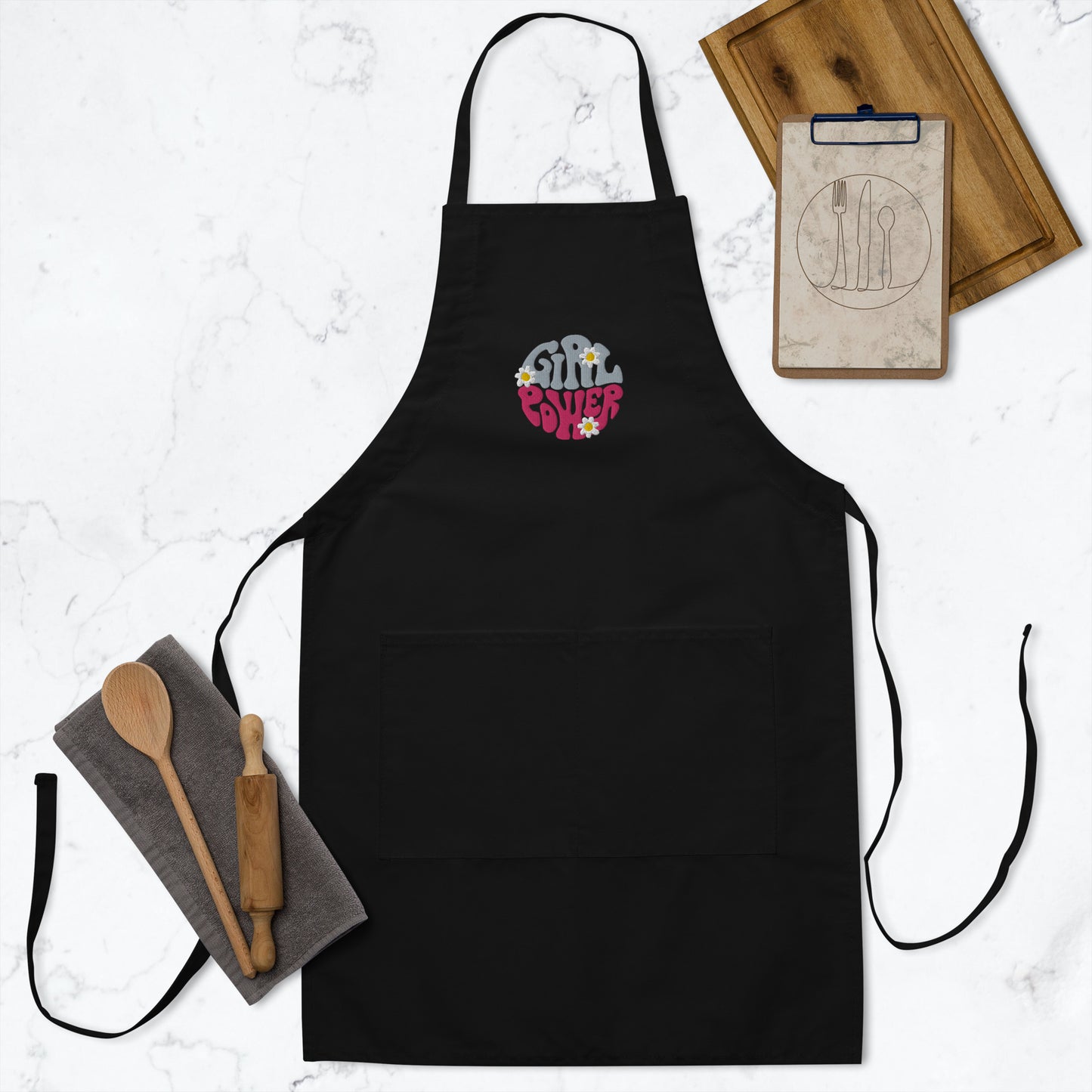 Girl Power Embroidered Apron