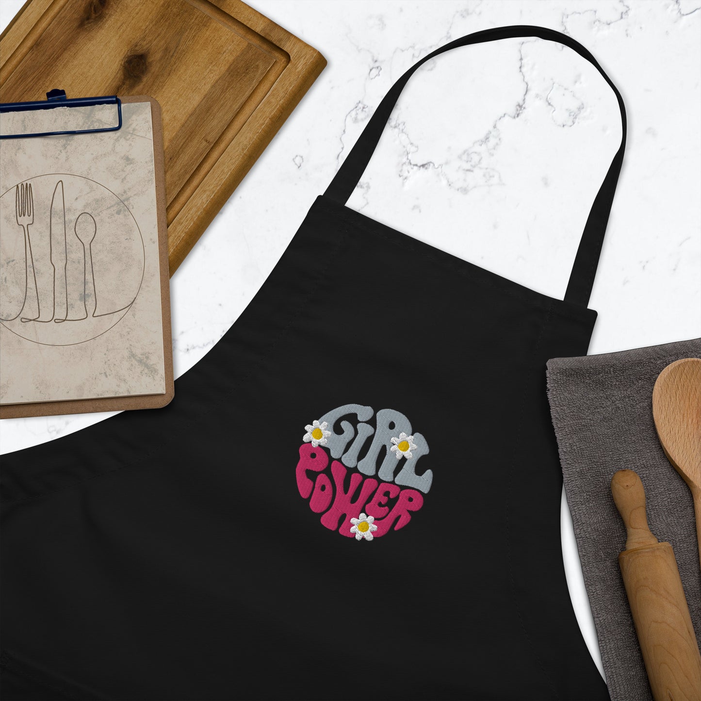 Girl Power Embroidered Apron