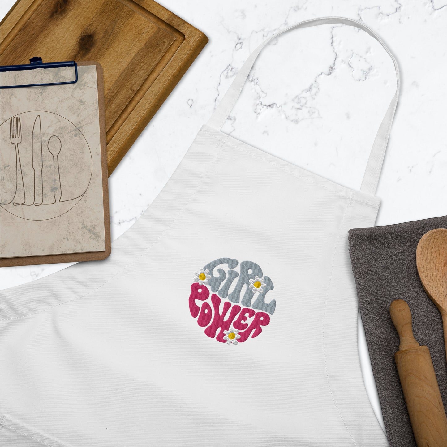 Girl Power Embroidered Apron