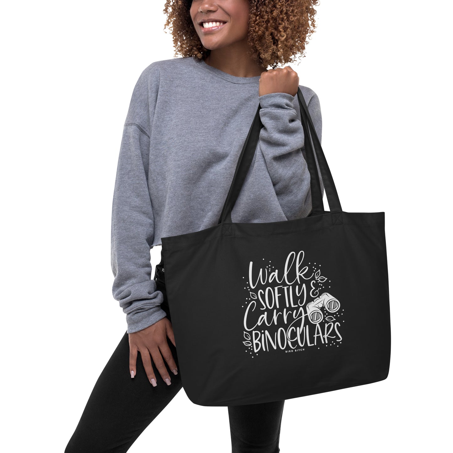 Walk Softly & Carry Binoculars, Large Organic Tote