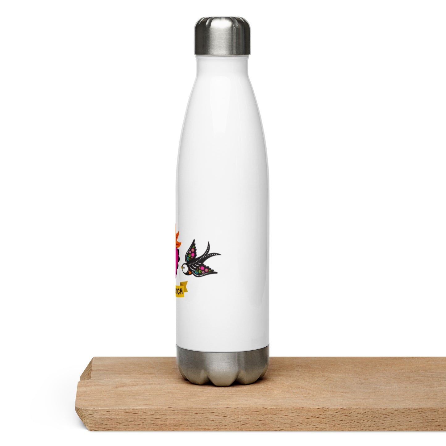 Bird Bitch Dia de los Muertos, Stainless Steel Water Bottle