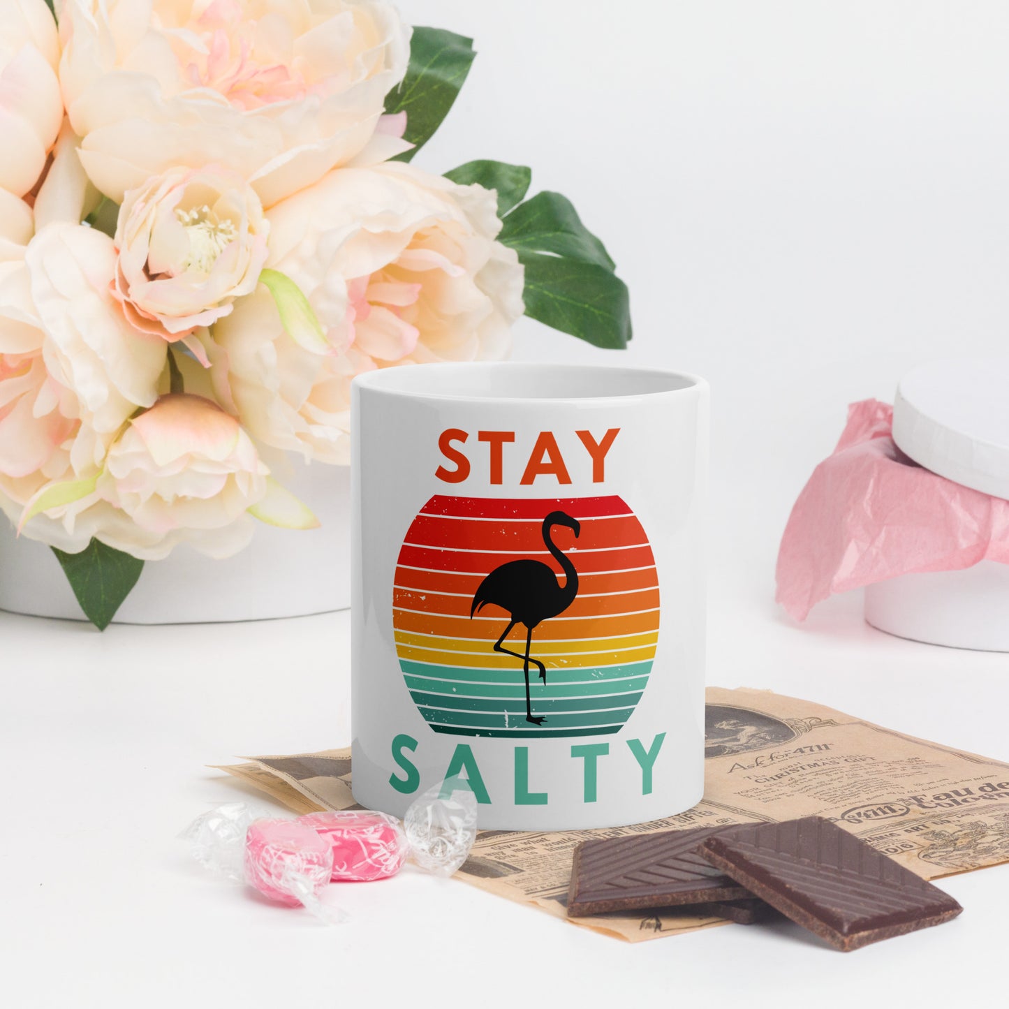 Stay Salty, White glossy mug