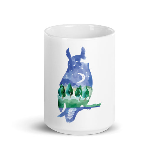 Night Owl, White glossy mug