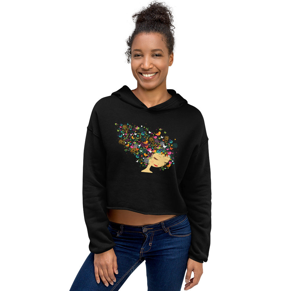 Bird Song Female Crop Hoodie