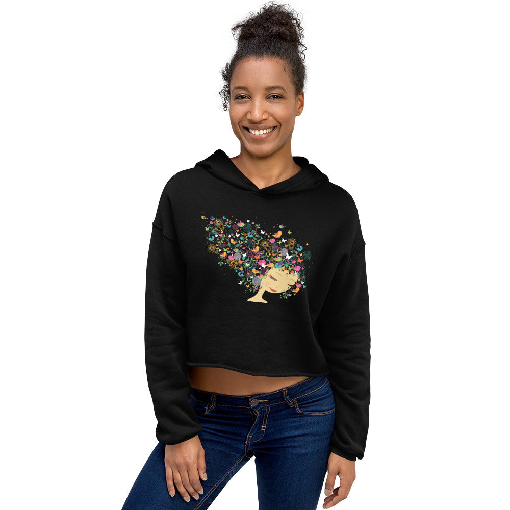 Bird Song Female Crop Hoodie