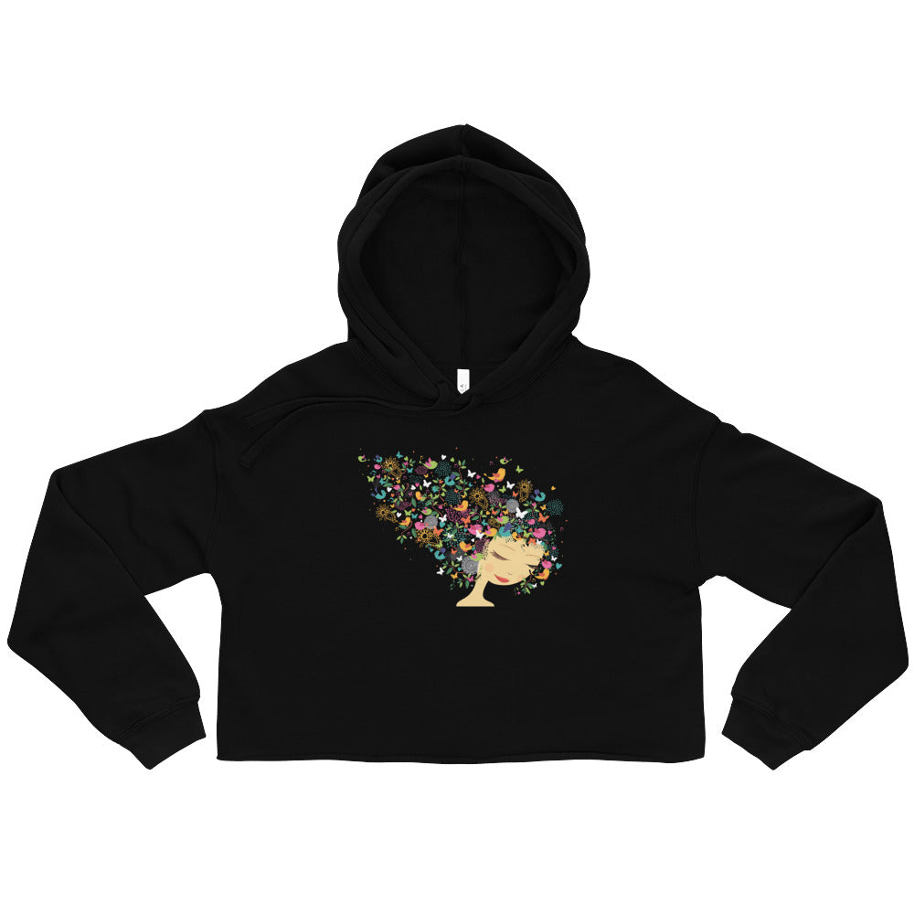 Bird Song Female Crop Hoodie