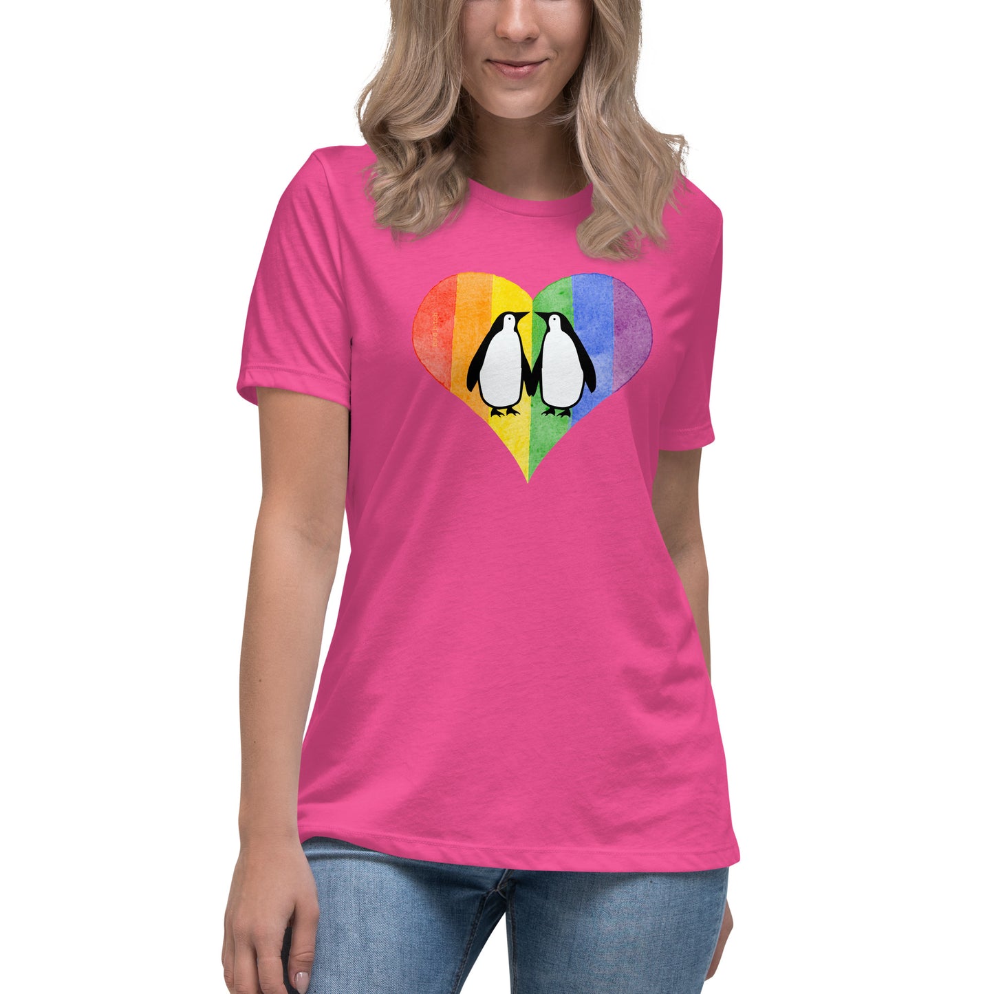 Gay Penguins Love is Love, Women's Relaxed T-Shirt