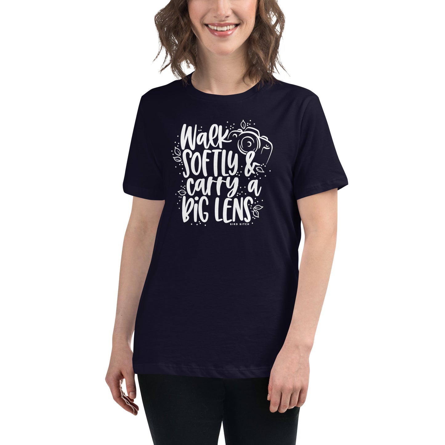 Walk Softly & Carry a Big Lens, Women's Relaxed T-Shirt