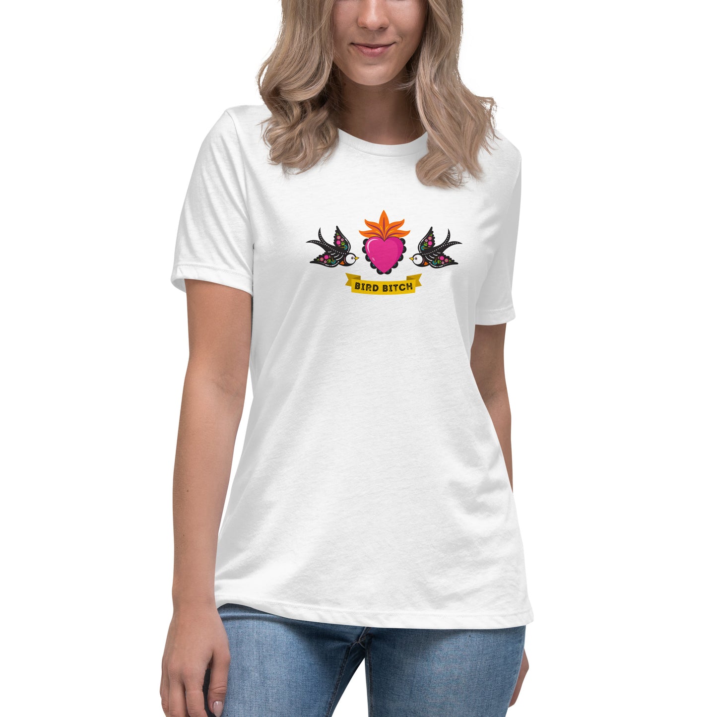 Bird Bitch Dia de los Muertos, Women's Relaxed T-Shirt